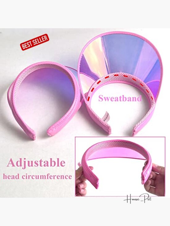 2 Pack Clip-on Sun Visor Hats Iridescent Clear Sport Outdoor Cap Adjustable main image 4